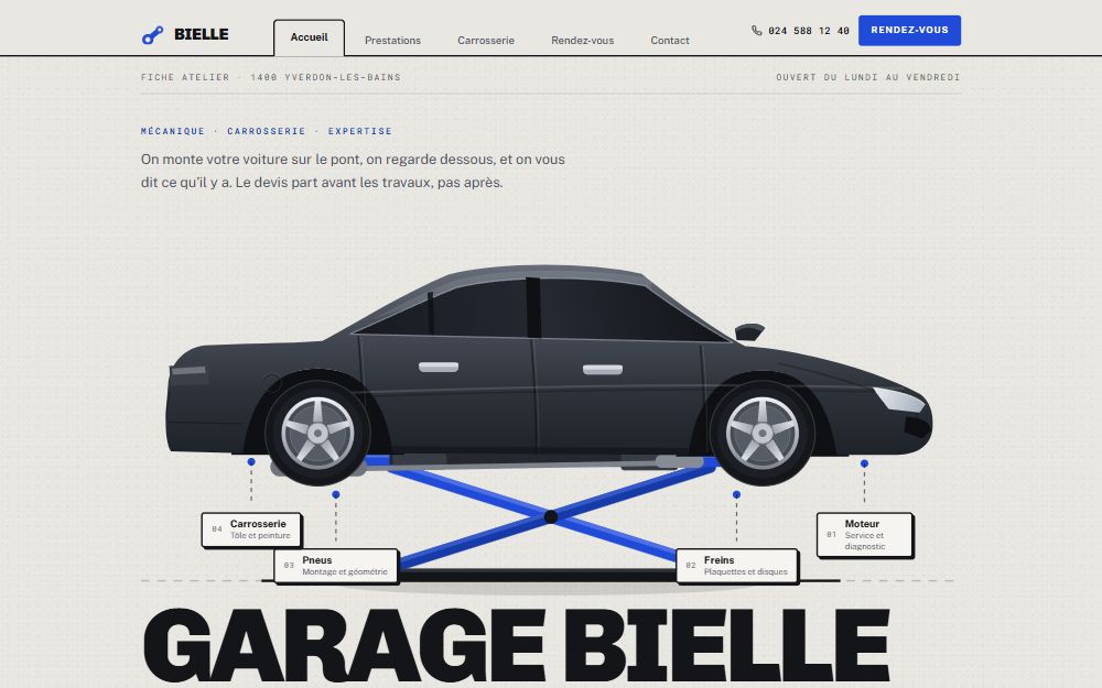 Aperçu du site Garage Bielle