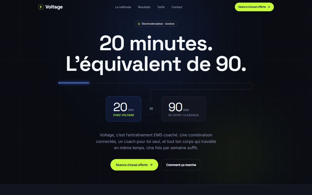 Aperçu du site Voltage